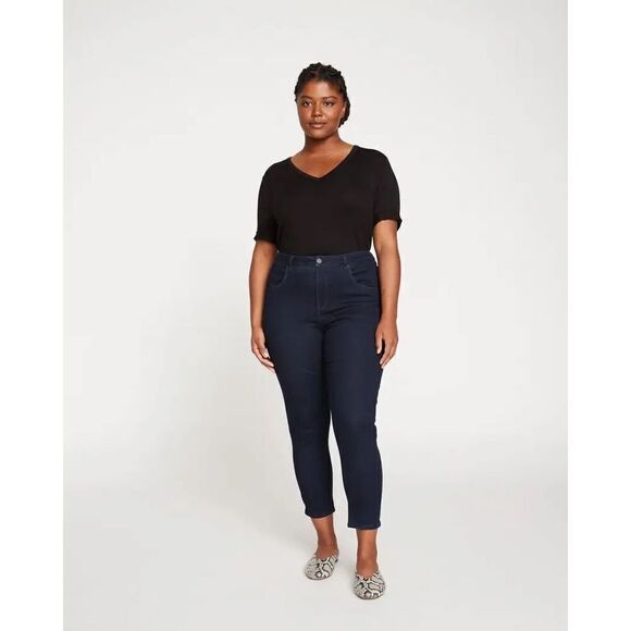 Universal Standard Denim - Universal Standard Seine dark wash high rise 16 ankle jeans